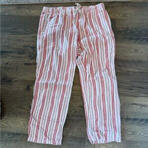 Old Navy Red and White Striped Joggers
